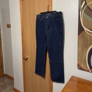Lands' End Size 16 Dark Wash Straight Leg High Rise Jeans w/30" Inseam - EUC